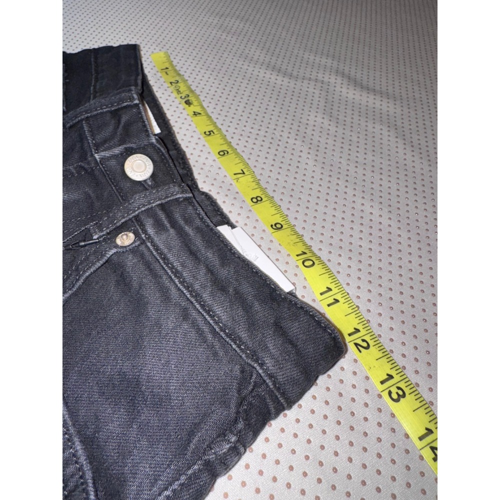 NWT Zara Mom Fit Bermuda Denim Shorts Black High Waisted Cuffed Size 2 24 - Picture 5 of 7
